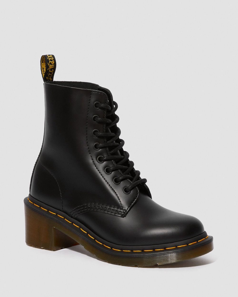 Dr Martens Clemency Smooth Kožené Heeled Šnurovacie Topánky Damske ( Čierne ) SK 356-SZHLIR